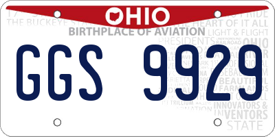OH license plate GGS9929