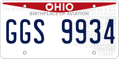 OH license plate GGS9934