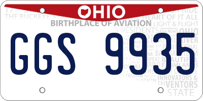 OH license plate GGS9935
