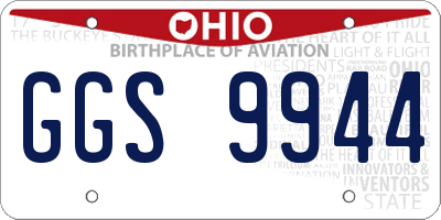 OH license plate GGS9944