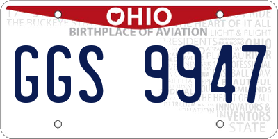 OH license plate GGS9947