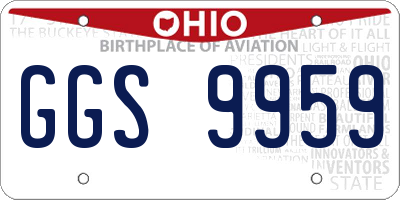 OH license plate GGS9959