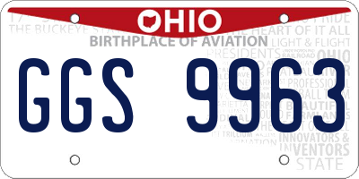 OH license plate GGS9963