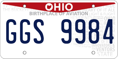 OH license plate GGS9984