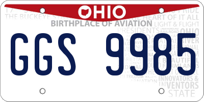 OH license plate GGS9985