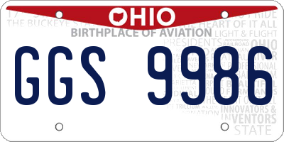 OH license plate GGS9986