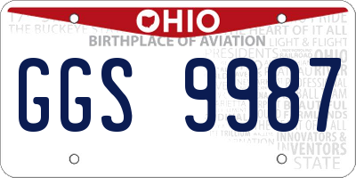 OH license plate GGS9987