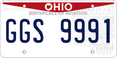 OH license plate GGS9991