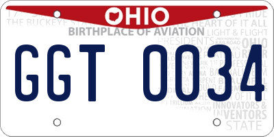 OH license plate GGT0034