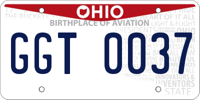 OH license plate GGT0037