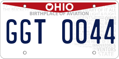 OH license plate GGT0044
