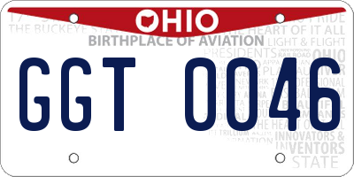 OH license plate GGT0046