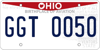 OH license plate GGT0050
