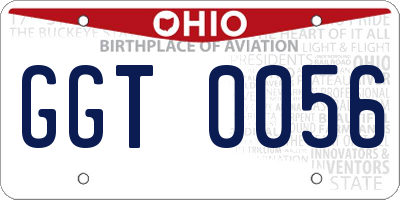 OH license plate GGT0056