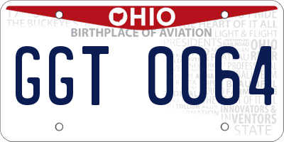 OH license plate GGT0064