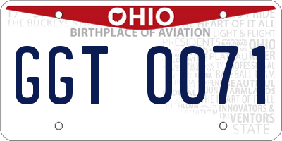 OH license plate GGT0071