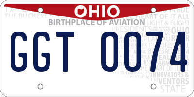 OH license plate GGT0074