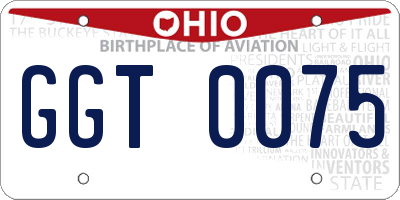 OH license plate GGT0075