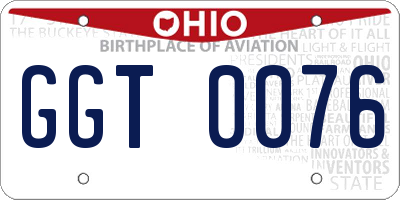 OH license plate GGT0076