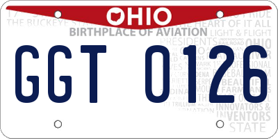 OH license plate GGT0126