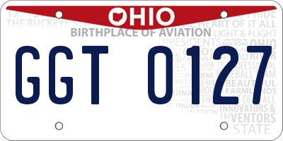 OH license plate GGT0127