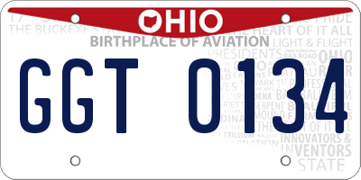 OH license plate GGT0134