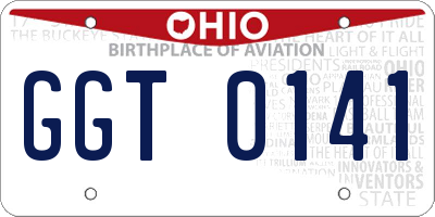 OH license plate GGT0141
