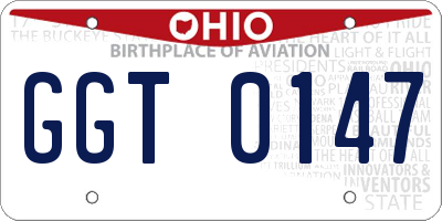 OH license plate GGT0147