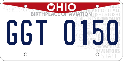 OH license plate GGT0150