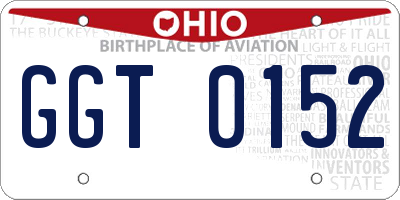 OH license plate GGT0152