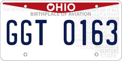 OH license plate GGT0163