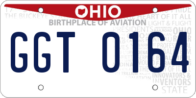 OH license plate GGT0164