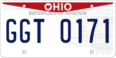 OH license plate GGT0171