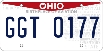 OH license plate GGT0177