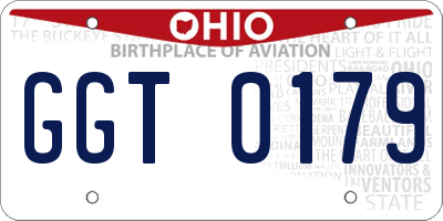 OH license plate GGT0179
