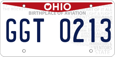 OH license plate GGT0213