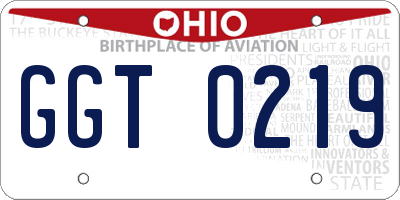 OH license plate GGT0219