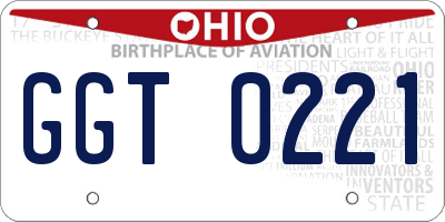 OH license plate GGT0221