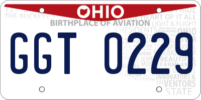 OH license plate GGT0229