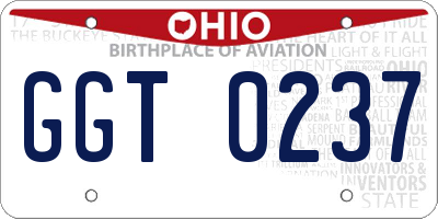 OH license plate GGT0237