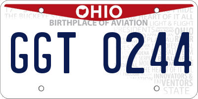 OH license plate GGT0244