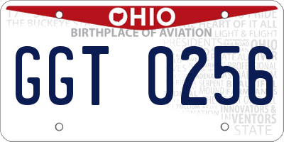 OH license plate GGT0256