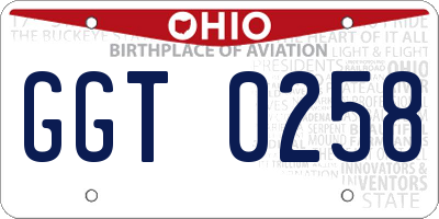 OH license plate GGT0258