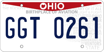 OH license plate GGT0261