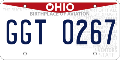 OH license plate GGT0267
