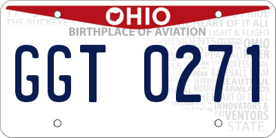 OH license plate GGT0271