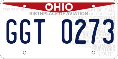 OH license plate GGT0273