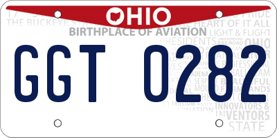 OH license plate GGT0282