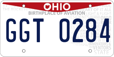 OH license plate GGT0284