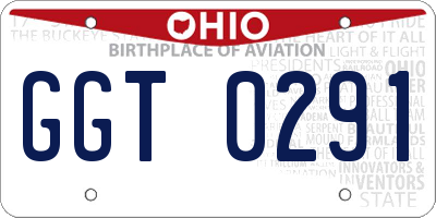 OH license plate GGT0291